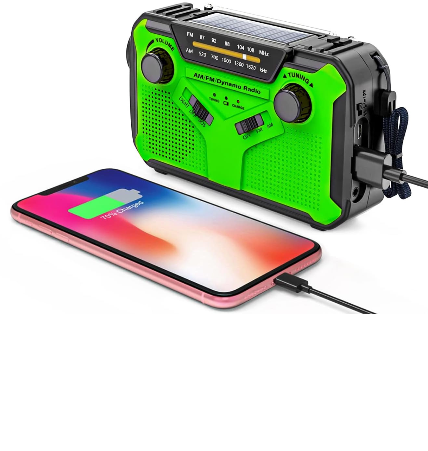 Noodradio met zaklamp en powerbank (4000MAH) 2025 model!