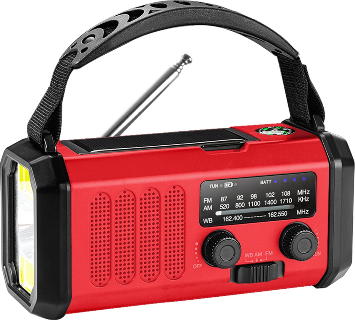 Premium noodradio en powerbank (10.000 mAH) Rood