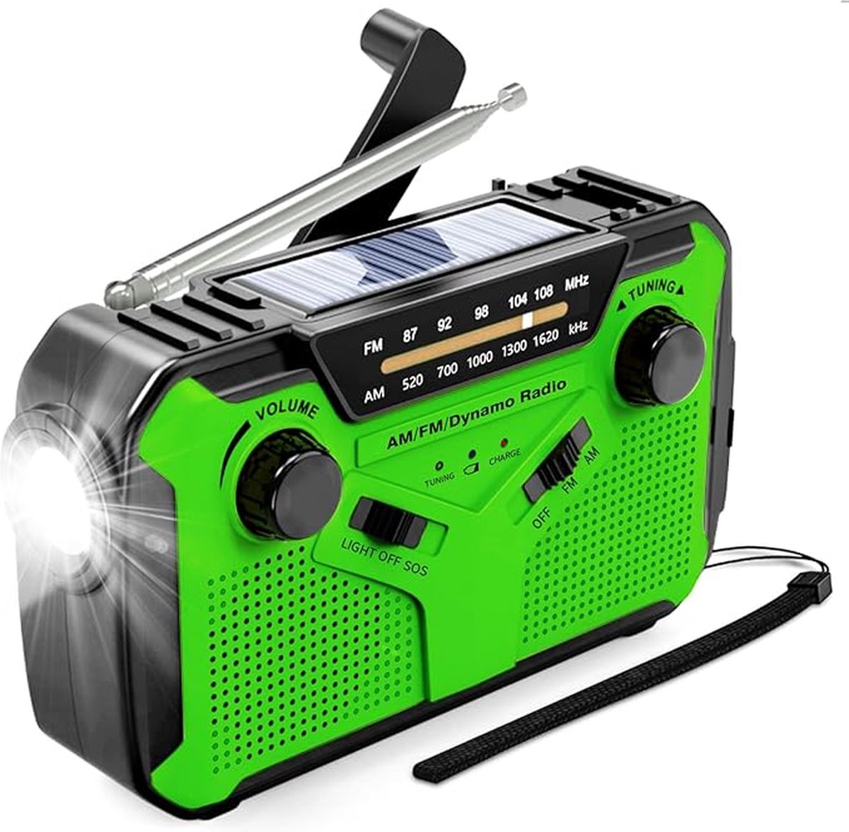 Noodradio met zaklamp en powerbank (4000MAH) 2025 model!