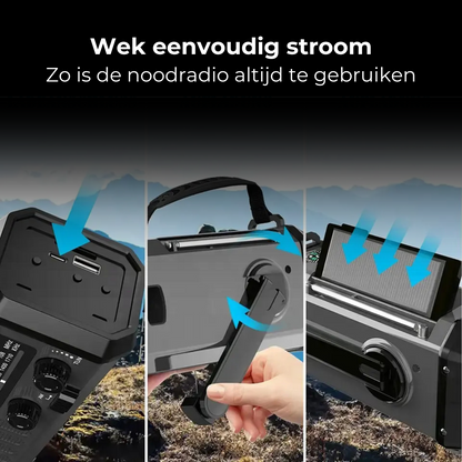 Premium noodradio en powerbank (10.000 mAH) Zwart