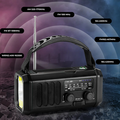 Premium noodradio en powerbank (10.000 mAH) Zwart